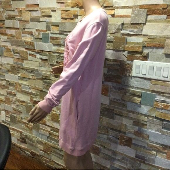 KENZO Light Pink Logo Sweatshirt Dress - Picture 2 of 11